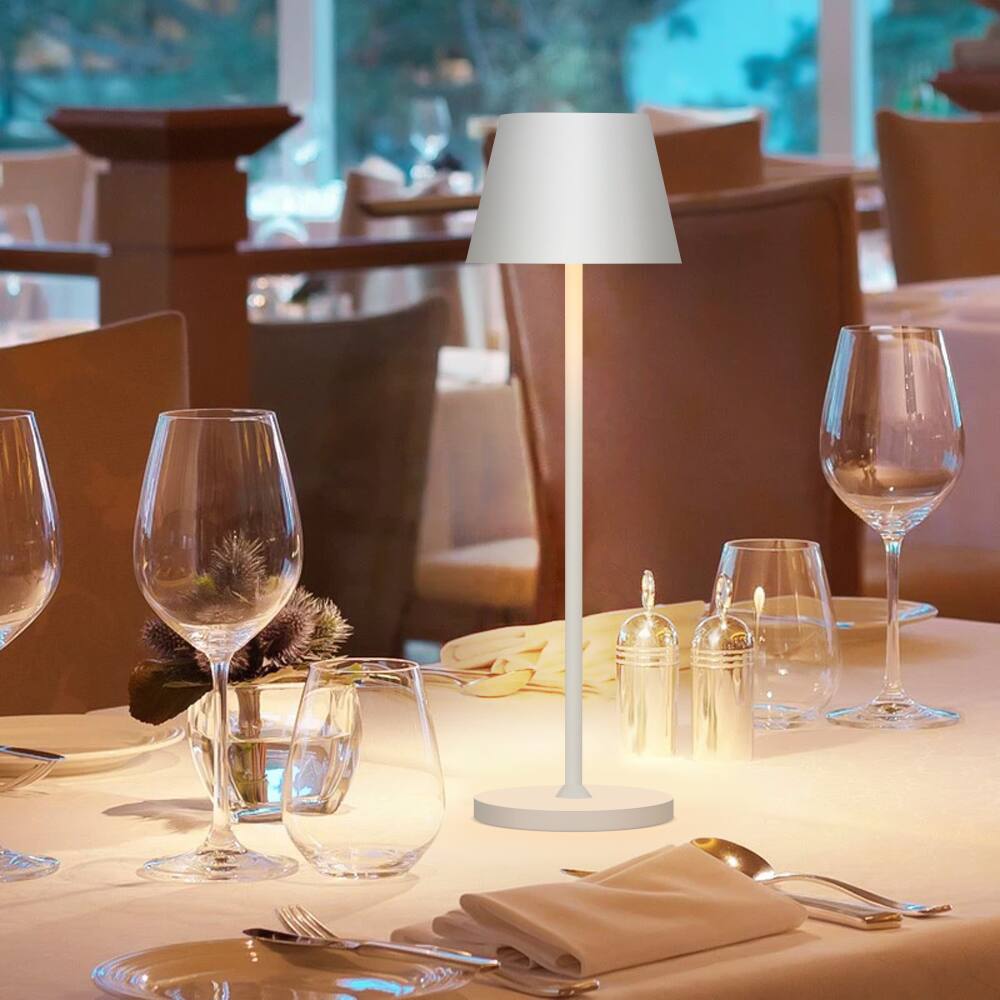 Alt View 2. ONEWISH - 2-Pack 15" Touch-Control Cordless LED Table Lamp – Modern Holiday Décor, Gift for Family & Friends - White.