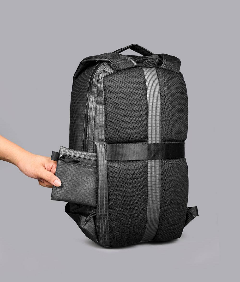 Alt View 2. ALPAKA - Lightweight 22L Laptop Backpack for 16-inch Laptop, Momentum Backpack for Work, Travel & Commuting, Weather-Resistant - Axodyne hybrid Black.