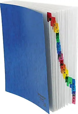 Front. Pendaflex - Pressboard Indexed Desk File, Numerical Index, Blue - Blue.