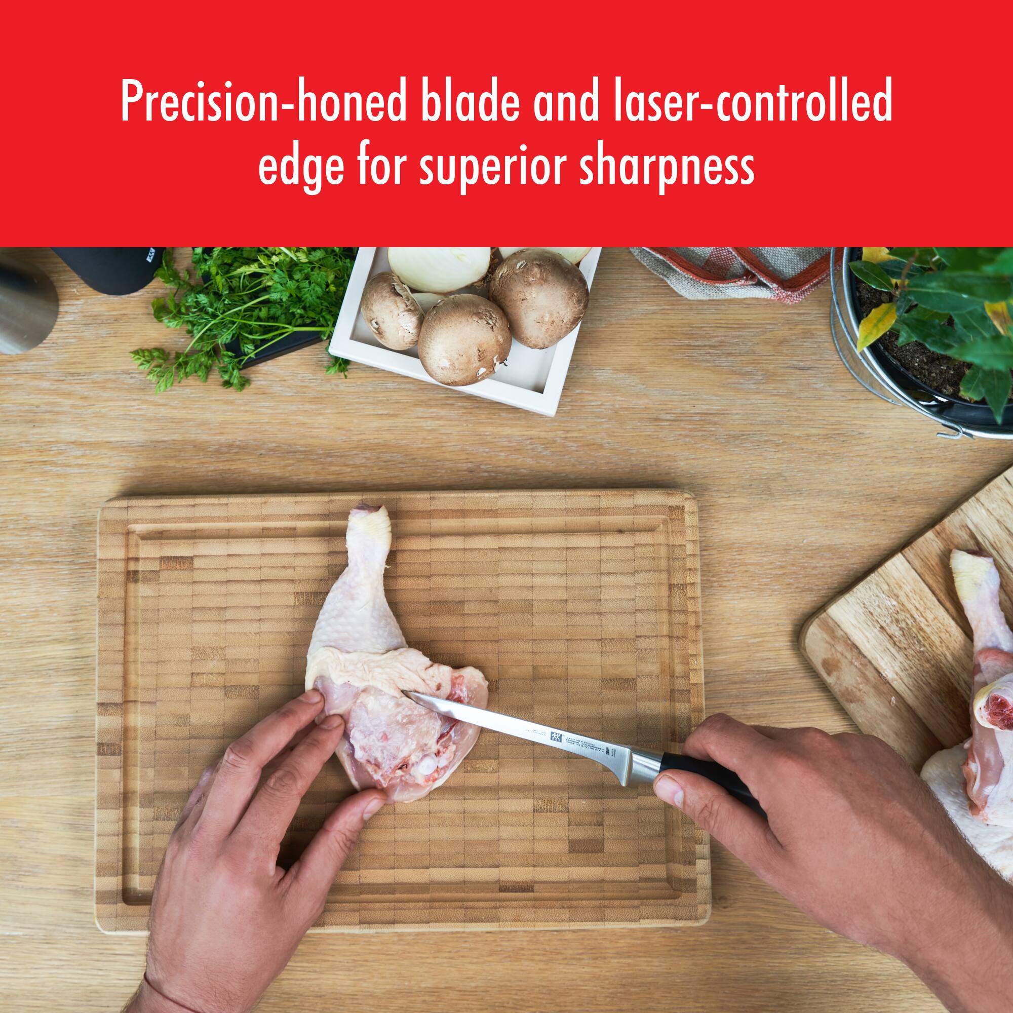 Precision-honed blade and laser-controlled edge for superior sharpness