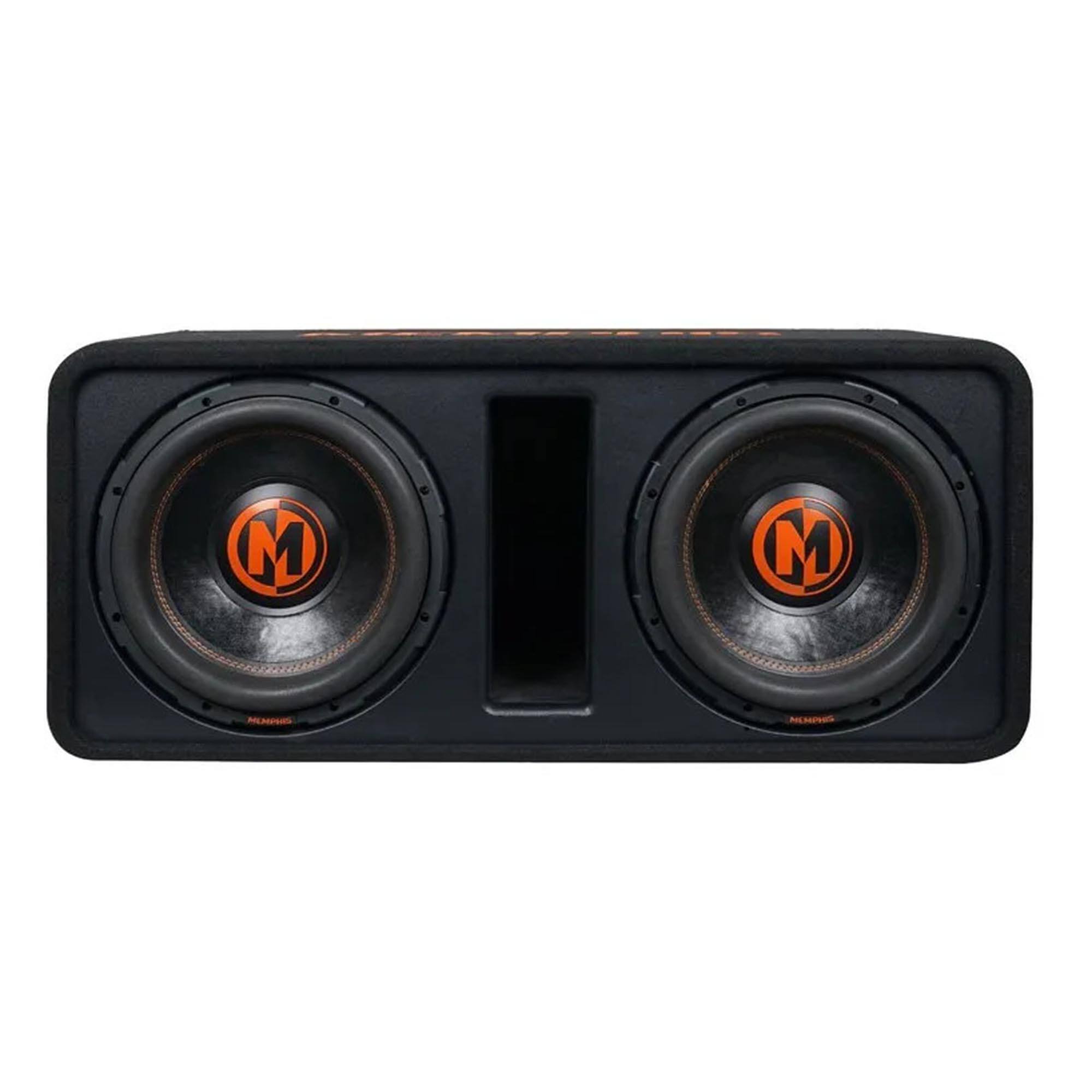 Alt View 10. Memphis Car Audio - Memphis Mojo Pro MJPE12D1 Dual 12" 1-Ohm Loaded Subwoofer Enclosure - Black/Gray.
