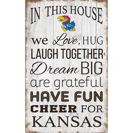 Fan Creations - Kansas Jayhawks 11'' x 19'' Team In This House Sign - Multicolor