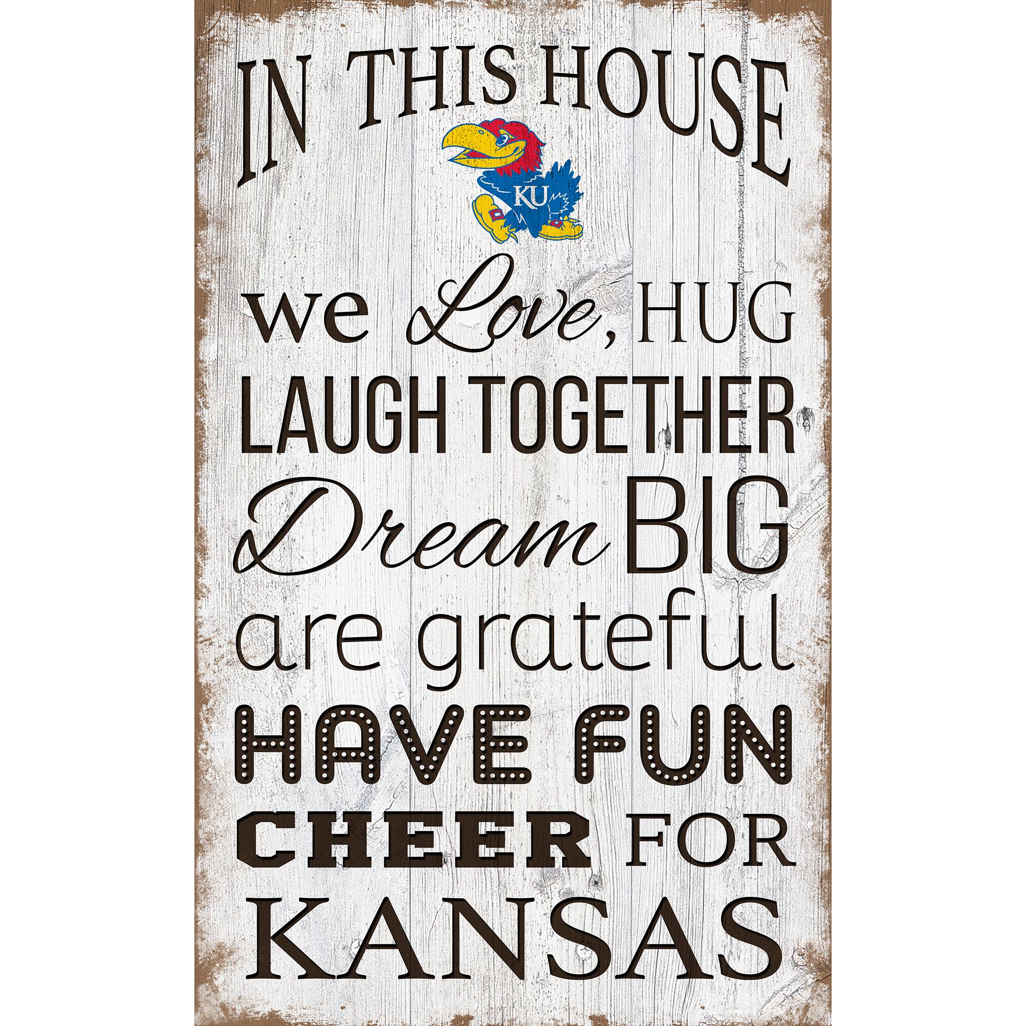 Kansas Jayhawks 11'' x 19'' Team In This House Sign