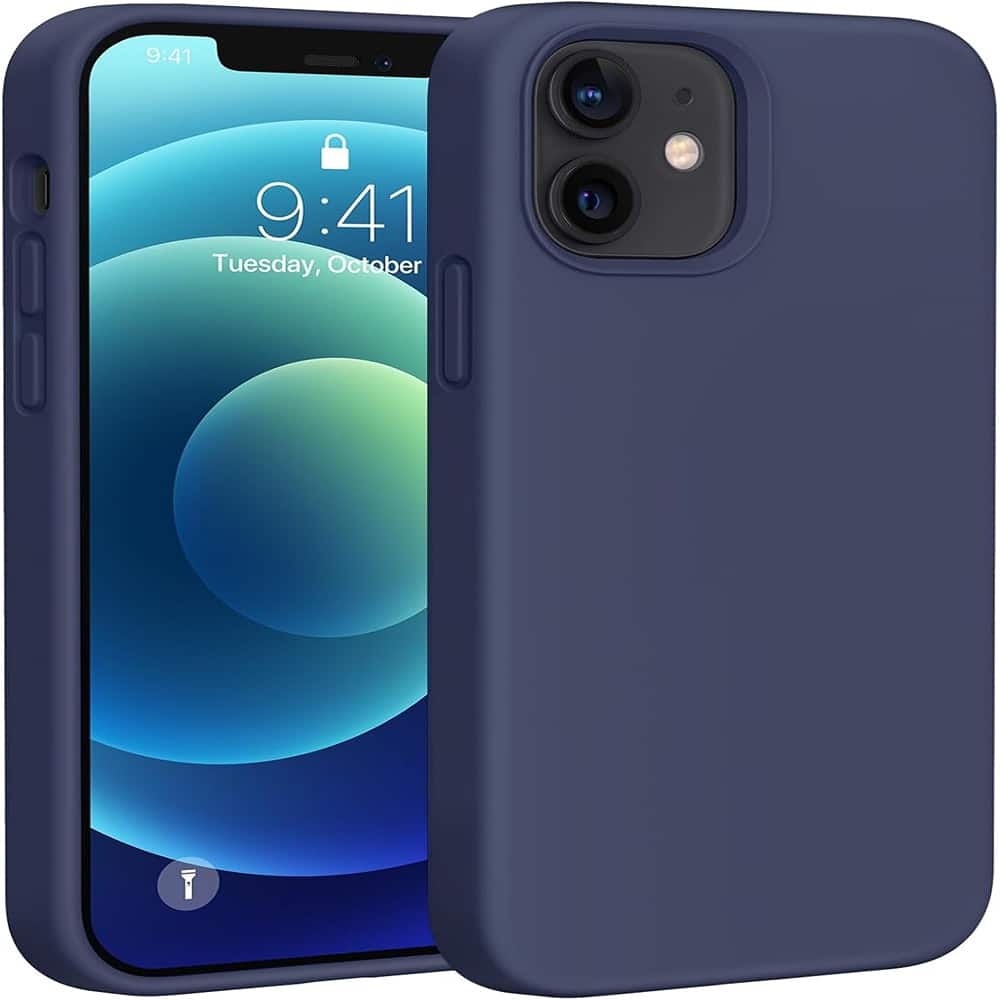 ACJPR - iPhone 12/12 Pro Case, Liquid Silicone, Shockproof, Navy Blue - Color: Navy Blue Size: iPhone 12/12 Pro