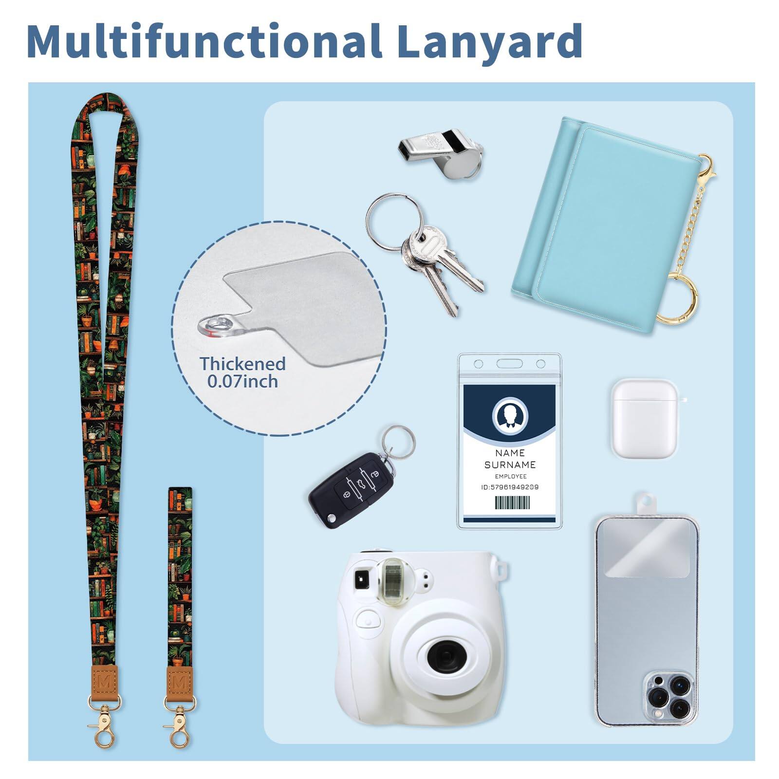 Alt View 2. Jadie Link - Lanyard Wallet Badge Holder Bookshelf Rfid Small Keychain Women Wristlet Cute Zipper Credit Card Phone Wrist Neck Strap - Solid-caramel.