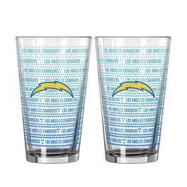Logo Brands - Los Angeles Chargers Two-Pack Chant Fade 16oz. Pint Glass Set - Multicolor