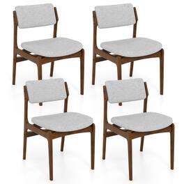 Gymax - Modern Padded Dining Chairs Set of 4 w/Padded Seat Tilt Backrest for Dining Room - Gray