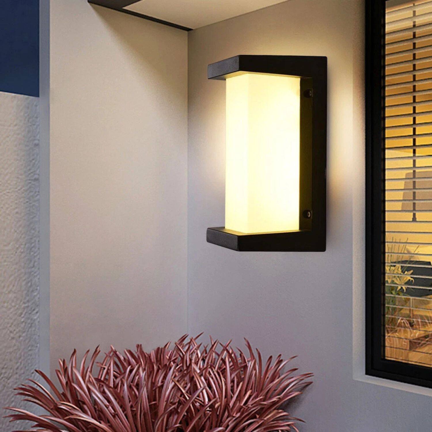 Alt View 2. Home Collection - Modern Waterproof LED Outdoor Wall Sconce – Exterior Porch Wall Lamp Fixture.