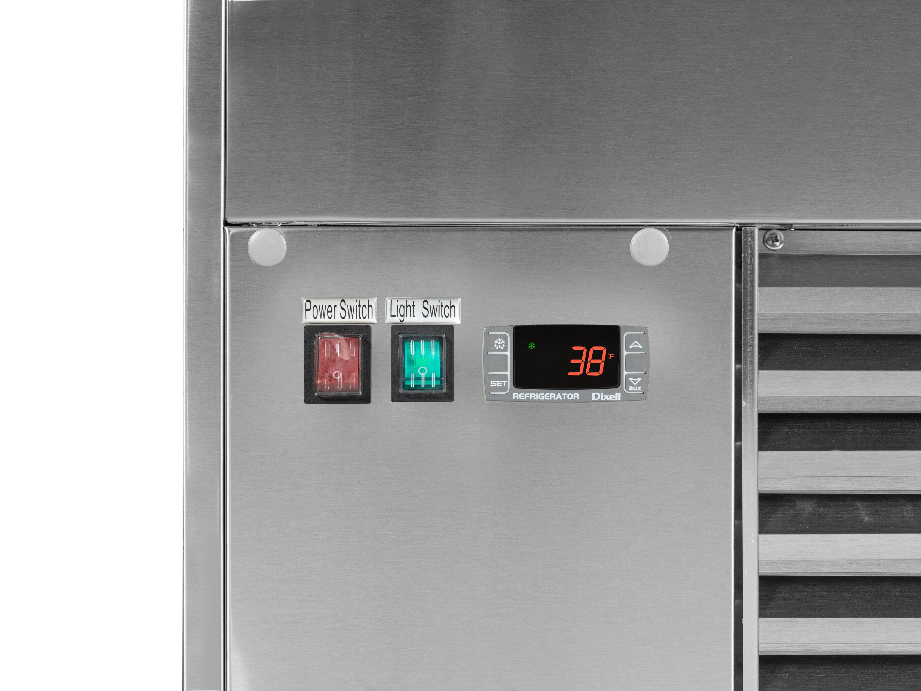 Power Switch  
Light Switch  

38°F  

REFRIGERATOR  
Dixell