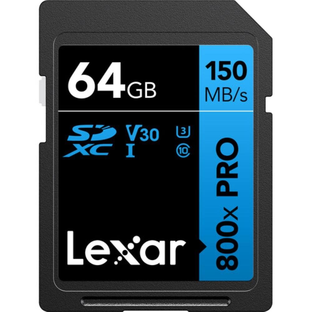 64GB 150 MB/s V30 XC I 10 PRO 800x Lexar
