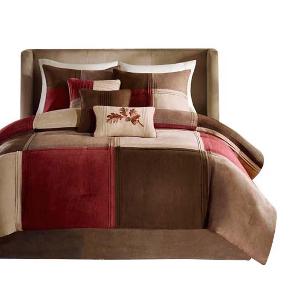 Front. Gracie Mills - Gracie Mills Florentino 7-Piece Microsuede Comforter Set - Red.