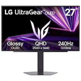 LG - 27GX704A-B 27-inch Ultragear QHD (2650x1440) OLED Gaming Monitor 240Hz, 0.03ms, NVIDIA G-Sync Compatible, AMD FreeSyn - Black
