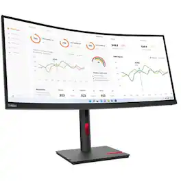 Lenovo - ThinkVision T34w-30 34" Class UW-QHD Curved Screen LED Monitor - 21:9 - Raven 34" Viewable - Vertical - Black