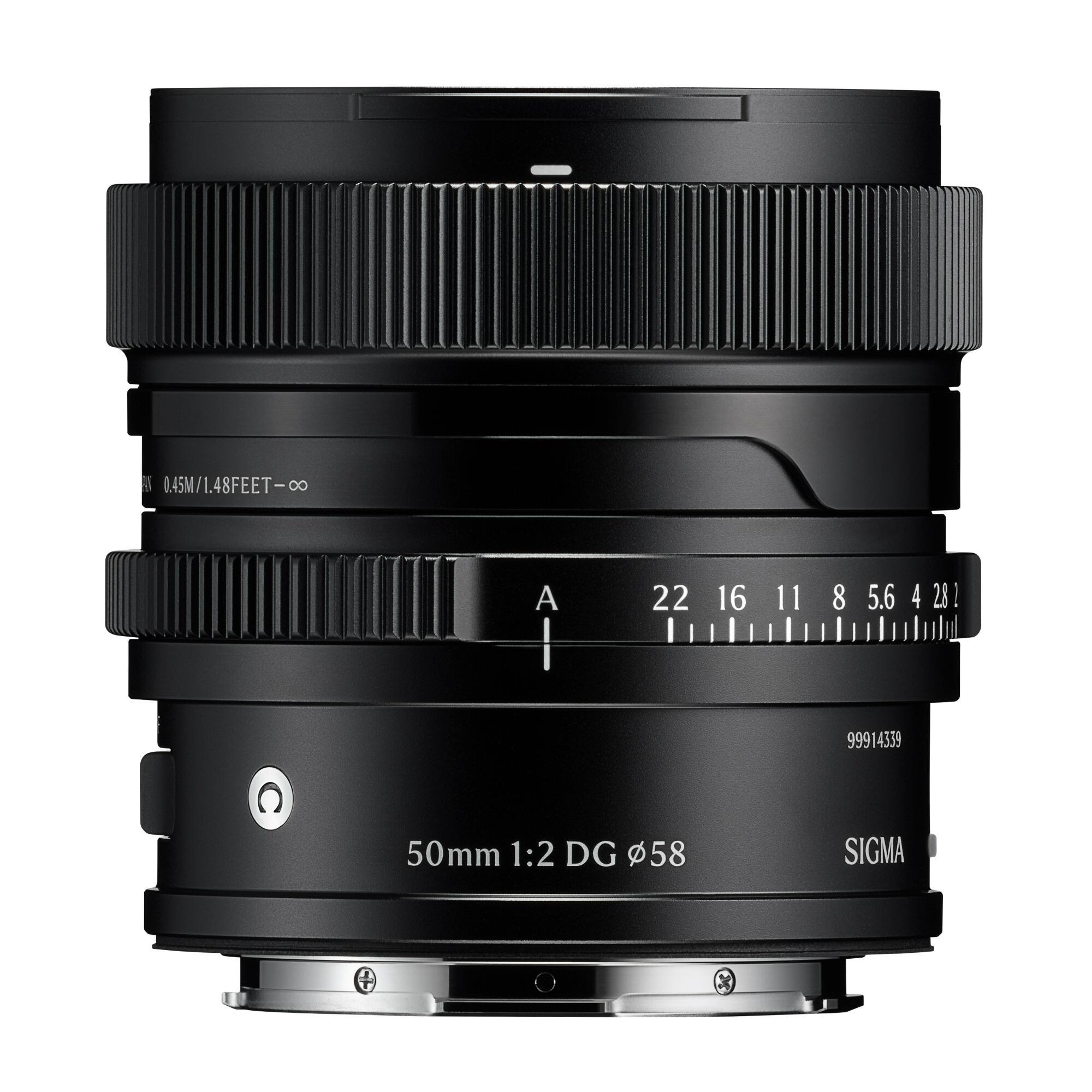 50mm 1:2 DG φ58  
SIGMA  
0.45M/1.48FEET-∞  
A  
22 16 11 8 5.6 4 2.8  
99914339