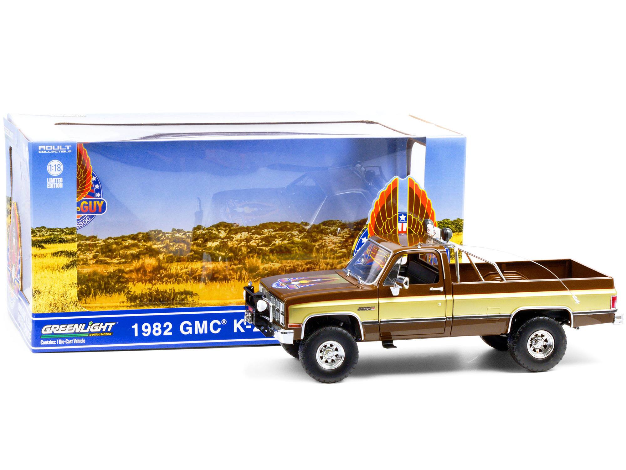 1:18 LIMITED EDITION  
A GUY  
GREENLIGHT 1982 GMC K-15  
Contains: Die-Cast Vehicle
