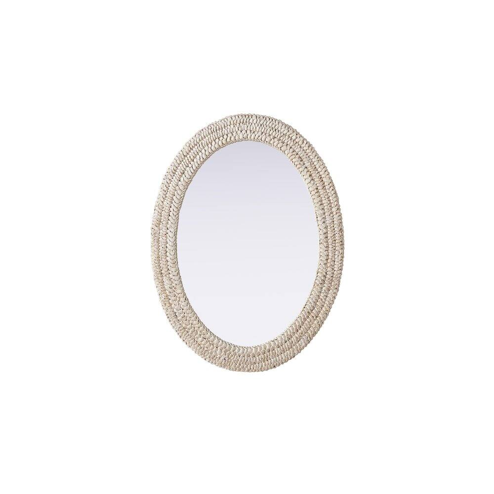 Alt View 7. Elegant Decor - Oval Cornhusk Mirror 27x36 in Linen White - Linen White.