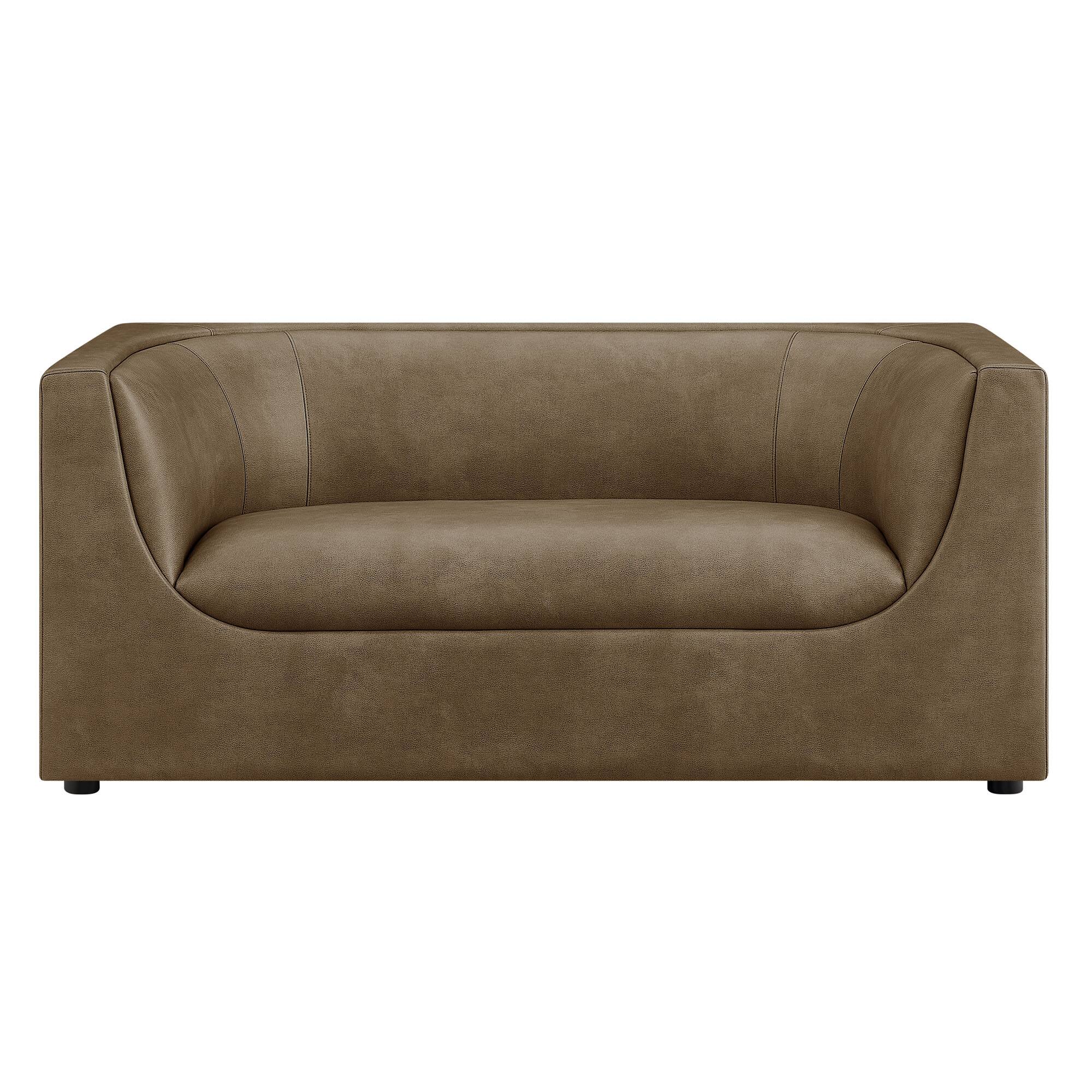 Alt View 5. Modway - Hilda 67" Curved Back Vegan Leather Loveseat by Modway - Mushroom.
