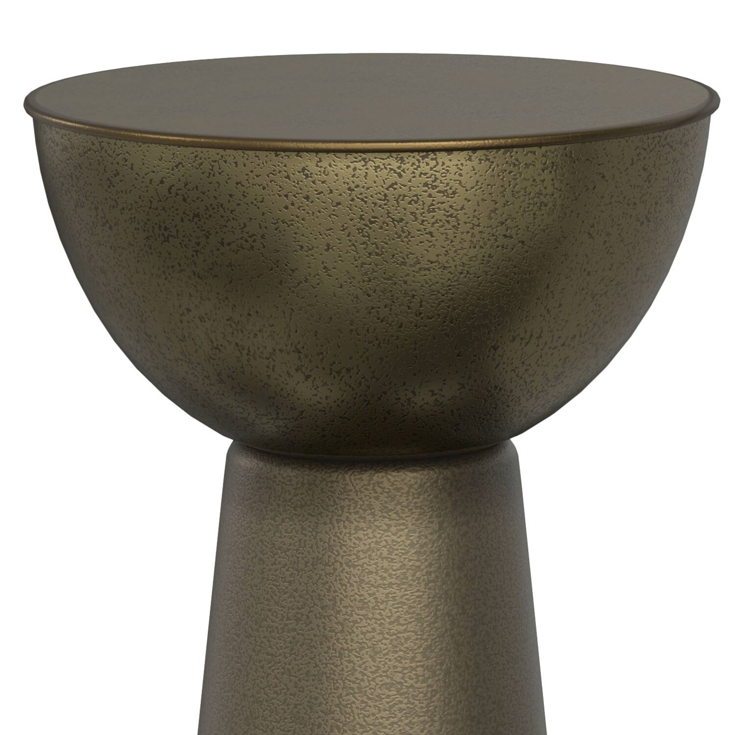 Alt View 2. Simpli Home - Simpli Home Surrey 12 inch Wide Solid Iron Side Table in Antique Gold - Antique Gold.