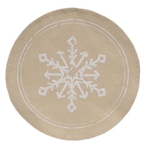BreeBe - Snowflake Round Mat - Natural