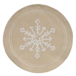 BreeBe - Snowflake Round Mat - Natural