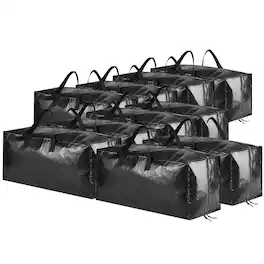 Tooloton - 10 Pack Large Moving Bags with Straps, College Dorm Packing Supplies - Black