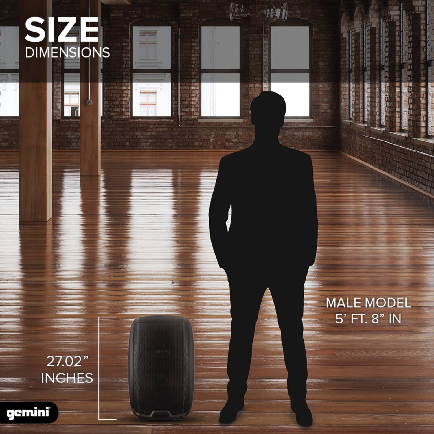 SIZE DIMENSIONS  
MALE MODEL 5' FT. 8" IN  
27.02" INCHES  
gemini