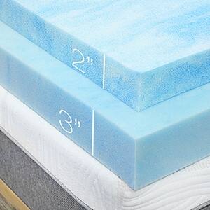 Alt View 4. Sure2Sleep - 3-inch Cool Gel Swirl Memory Foam Topper - Twin XL - Blue.