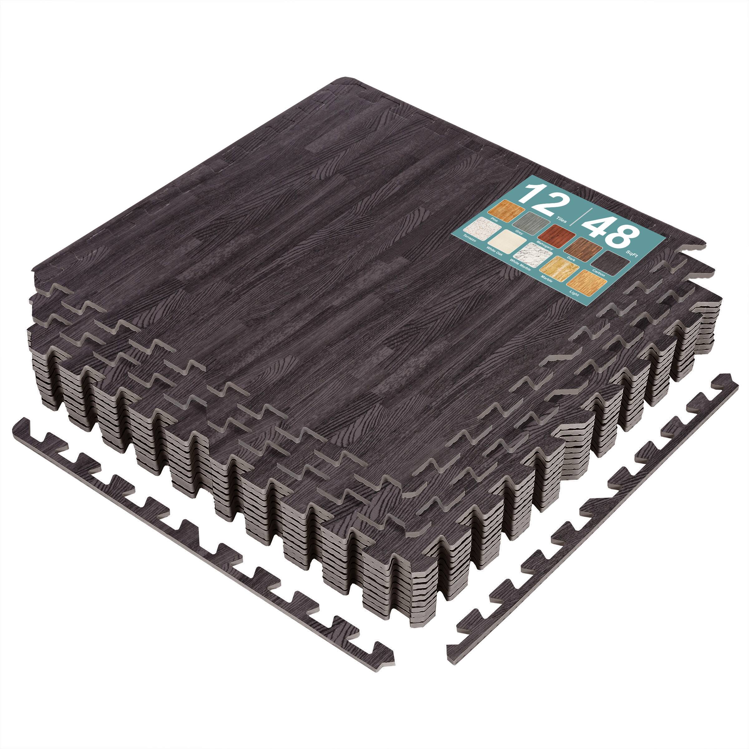 Sorbus - 12 Pack Wood Grain Floor Tiles Foam Mat EVA Interlocking Mats Tile 3/8-Inch Thick Flooring Exercise Mats - Carbon price history on PriceWatchPro