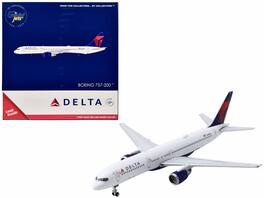 GeminiJets - Boeing 757-200 Commercial Aircraft Delta Air Lines (N683DA) Tail 1/400 Diecast Model Airplane - White with Red and Blue