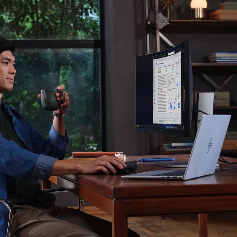 Alt View 7. HP - HP EliteBook 14" WUXGA Touchscreen,Ryzen 7 350,64GB RAM,4TB SSD,Backlit Keyboard,Fingerprint,Win 11,Silver - Silver.