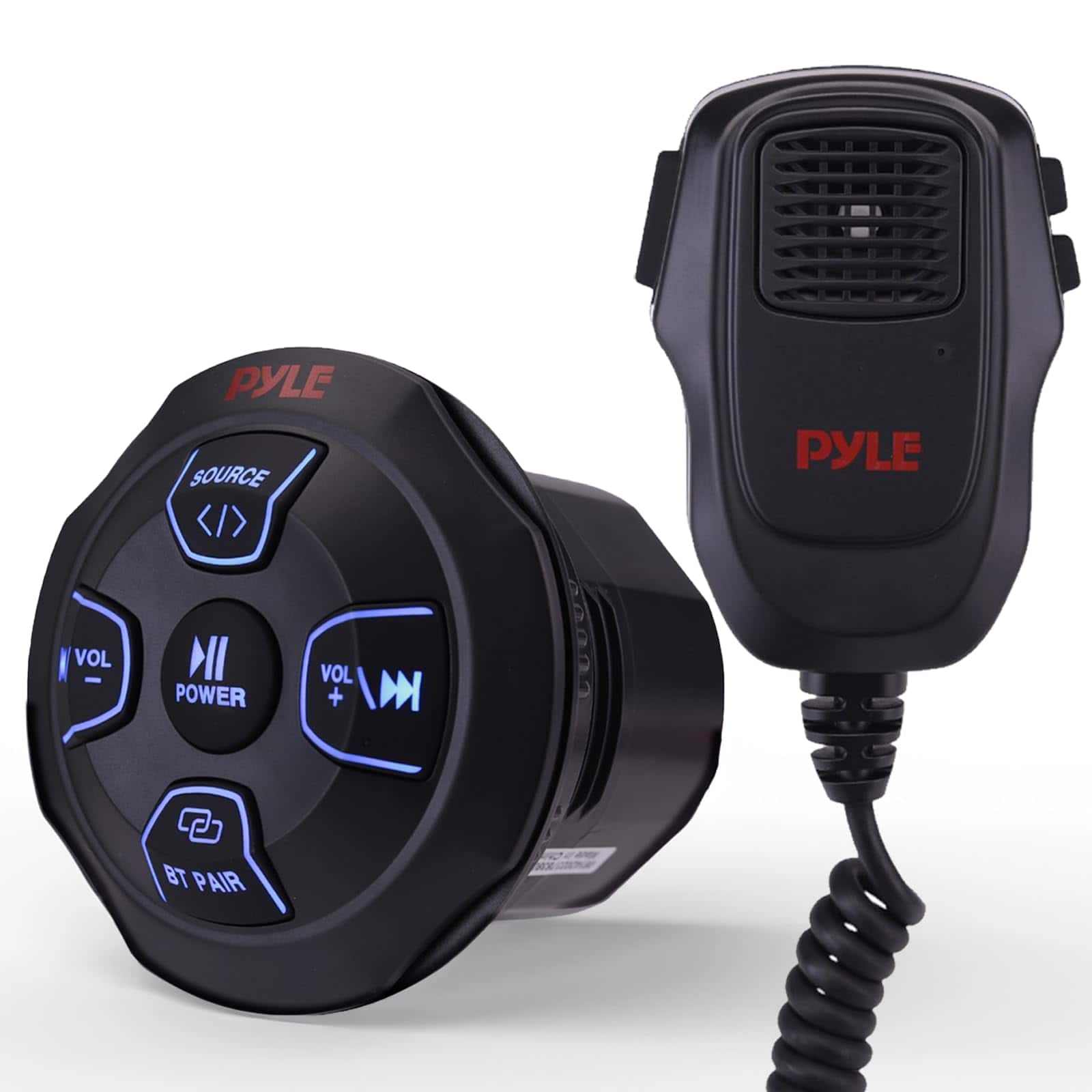 Pyle - PLMRBT18MIC Marine Bluetooth Receiver Microphone Kit, Waterproof Audio System with 2-Channel Controller