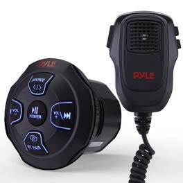 Pyle - PLMRBT18MIC Marine Bluetooth Receiver Microphone Kit, Waterproof Audio System with 2-Channel Controller