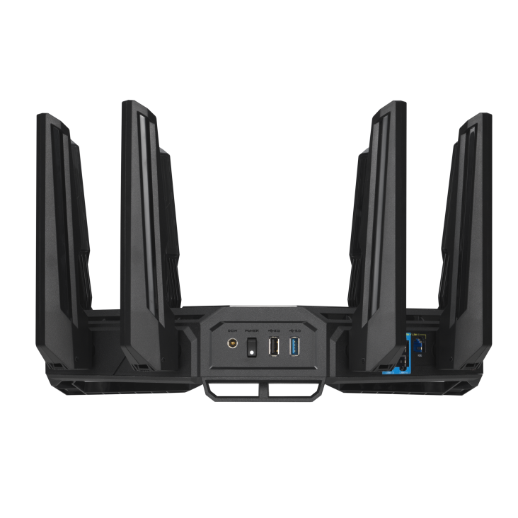 Left. ASUS - ASUS ROG Rapture GT-BE98 PRO Quad-Band WiFi-7 Gaming Router.