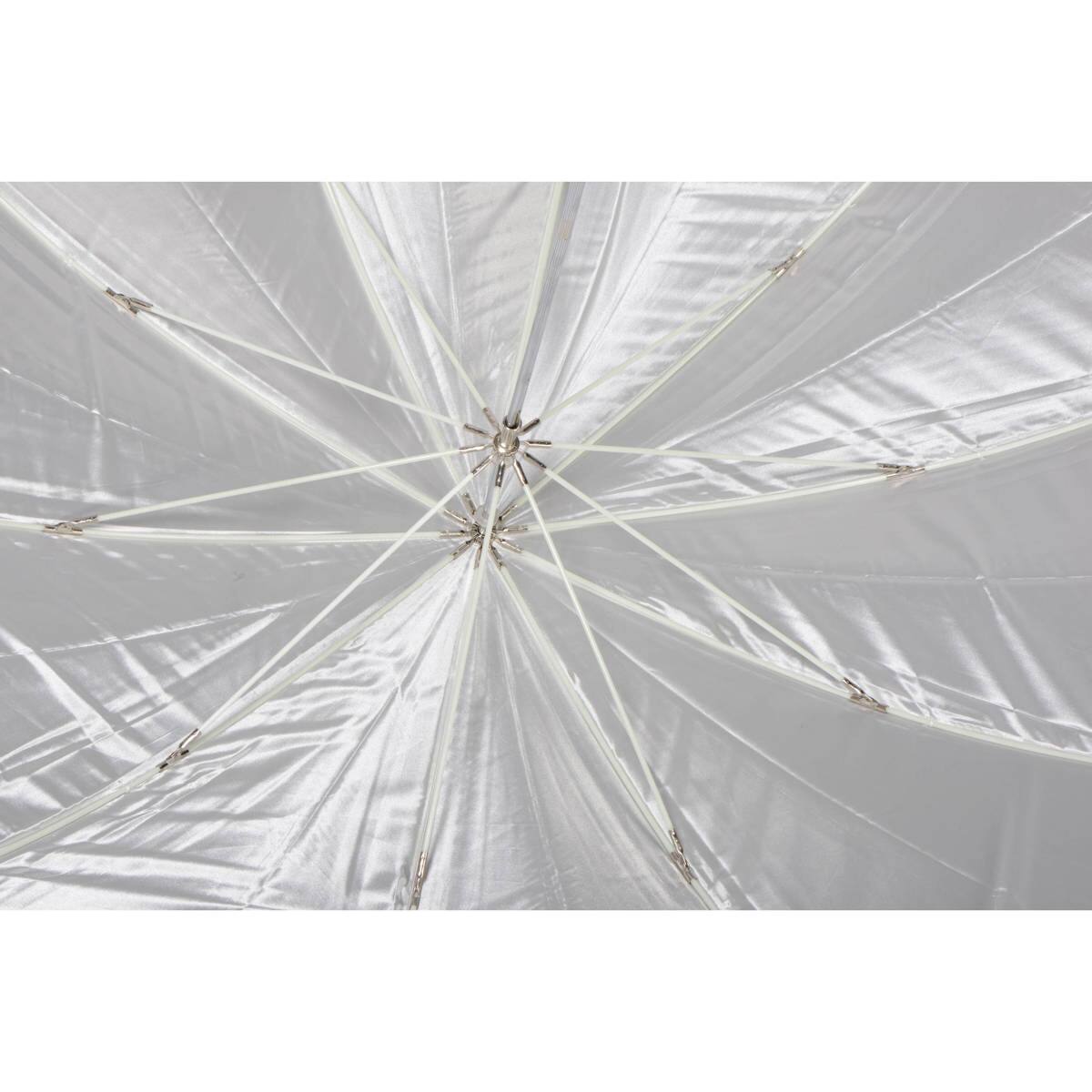 Alt View 2. Photek - Photek Goodlighter 60" Umbrella with Fiberglass Frame and 7mm Permanent Shaft, Silver.
