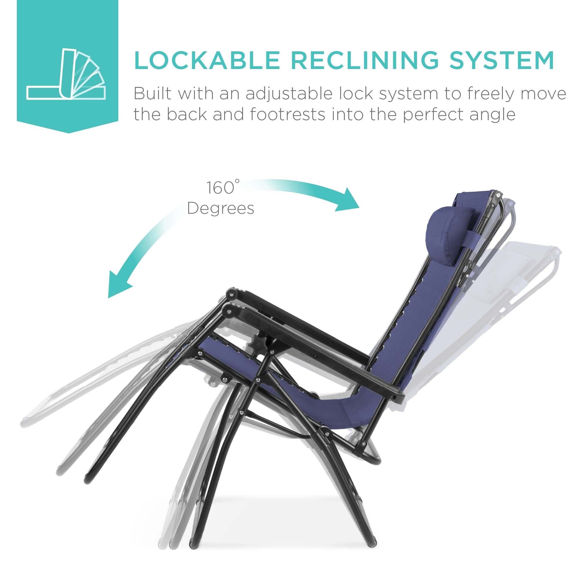 LOCKABLE RECLINING SYSTEM

Built with an adjustable lock system to freely move the back and footrests into the perfect angle

160 Degrees