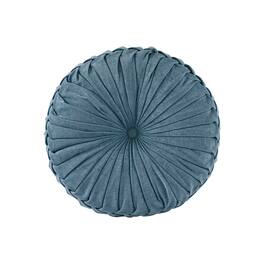 Gracie Mills - Yvonne Plush Round Chenille Floor Pillow Cushion - Aqua