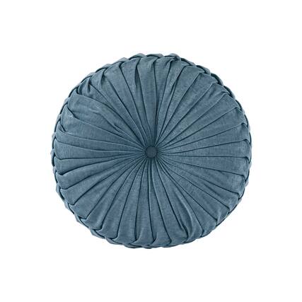 Front. Gracie Mills - Gracie Mills Yvonne Plush Round Chenille Floor Pillow Cushion - Aqua.