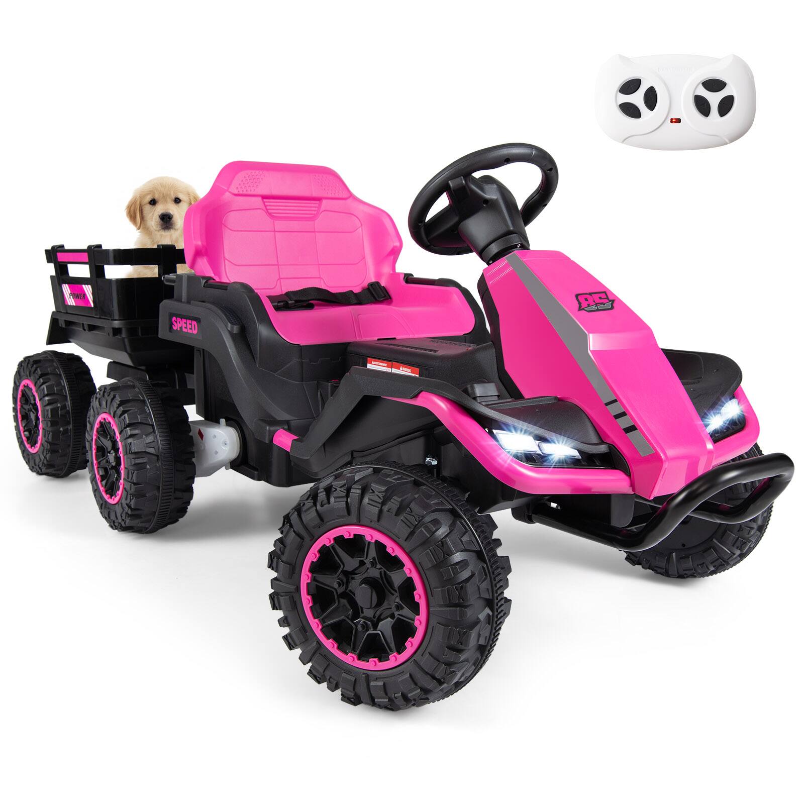 Alt View 9. Gymax - Gymax 24V Kids Electric Vehicle w/Parent Remote Music Horn Light & Wireless Connection Pink - Pink.