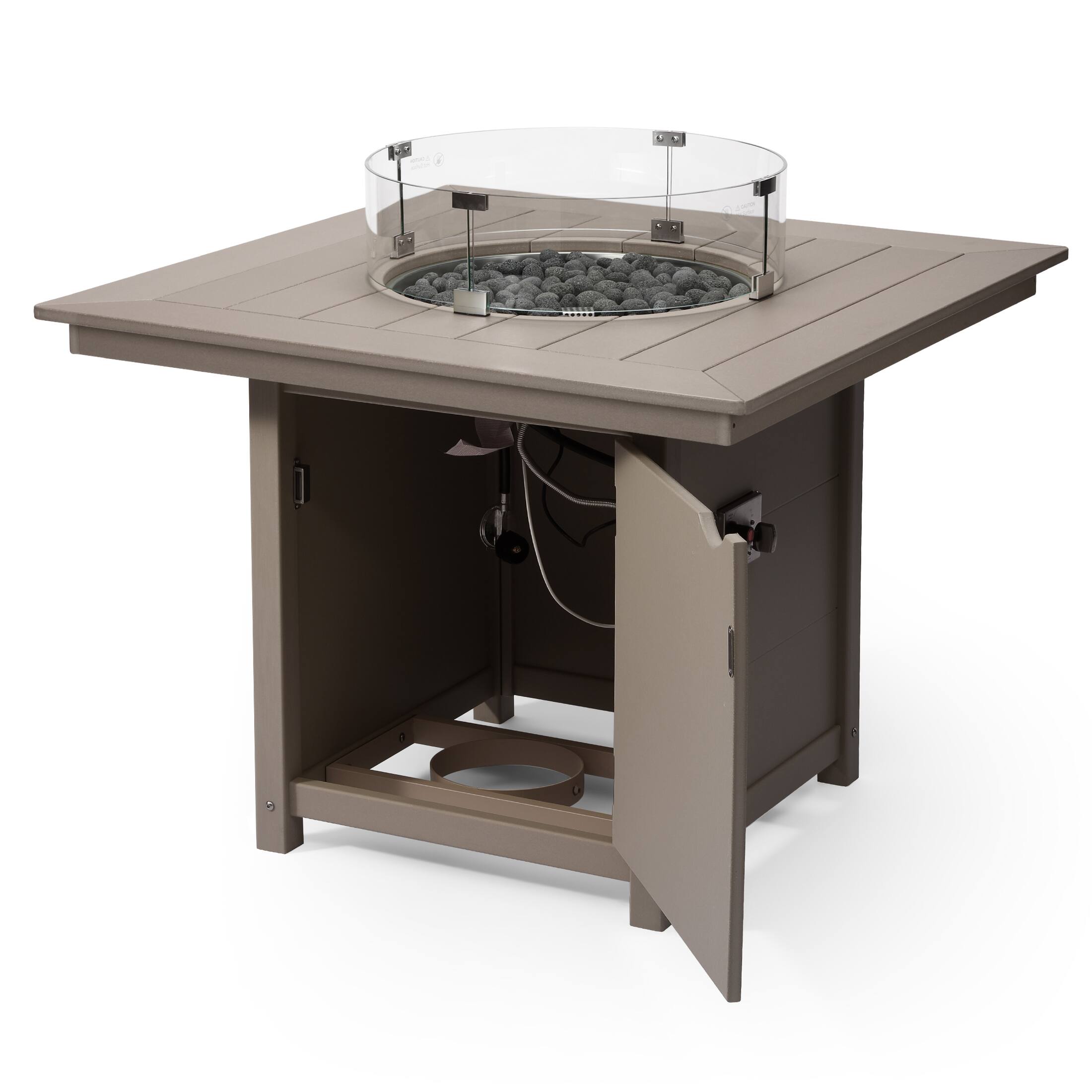Left. WestinTrends - WestinTrends Helios Modern Outdoor Patio Propane 42" Square Fire Pit Table.
