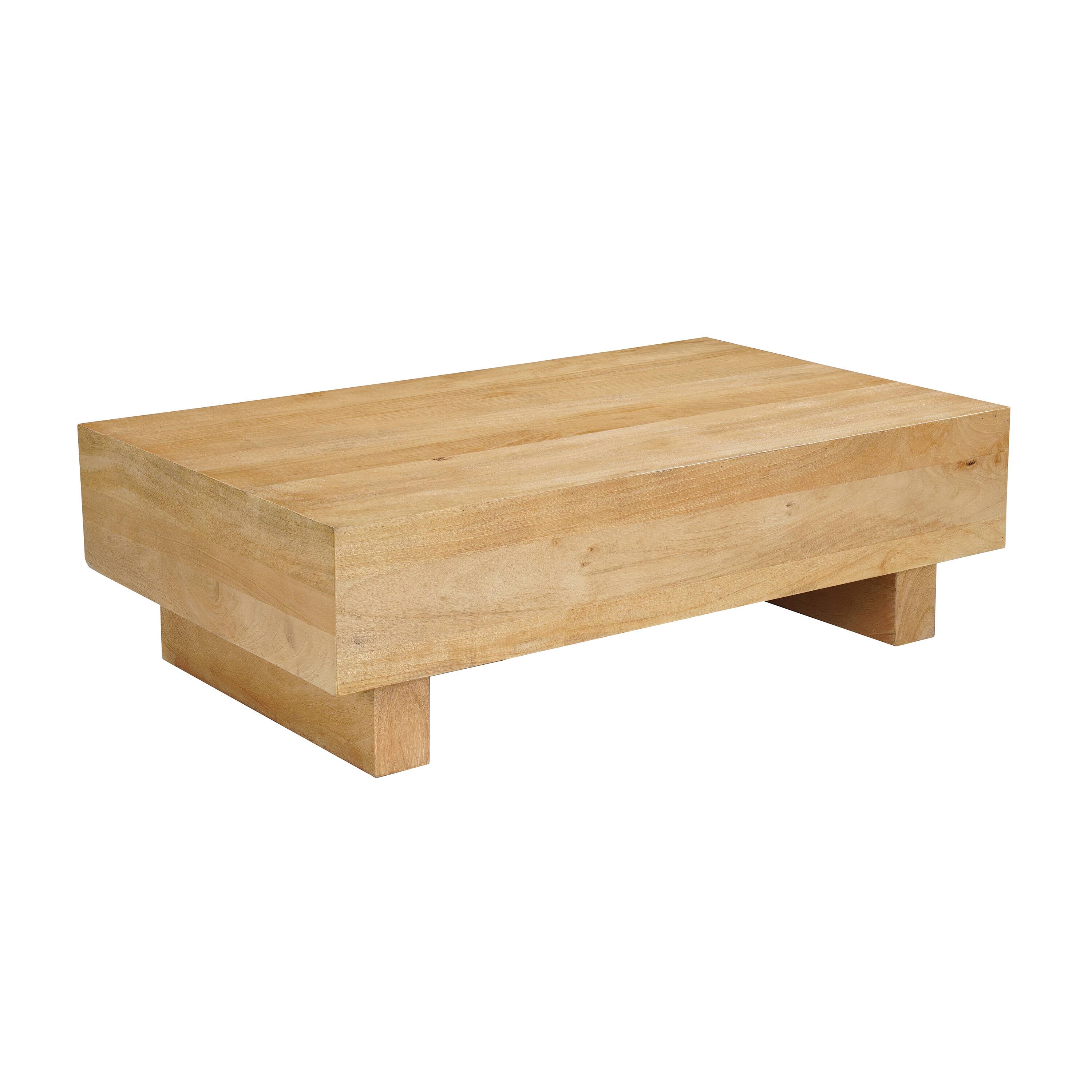 Alt View 1. Manhattan Lane - Elias Coffee Table | 42" Rectangular Top | Wood Sustainably Harvested - Natural Brown.