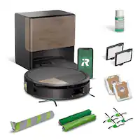 iRobot - Roomba 705 Combo Vacuum & Mop + AutoWash Dock - Self-Cleaning Roller Mop, Retractable Mop Cover, Self-Empties 75 Days - Black - Front_Zoom
