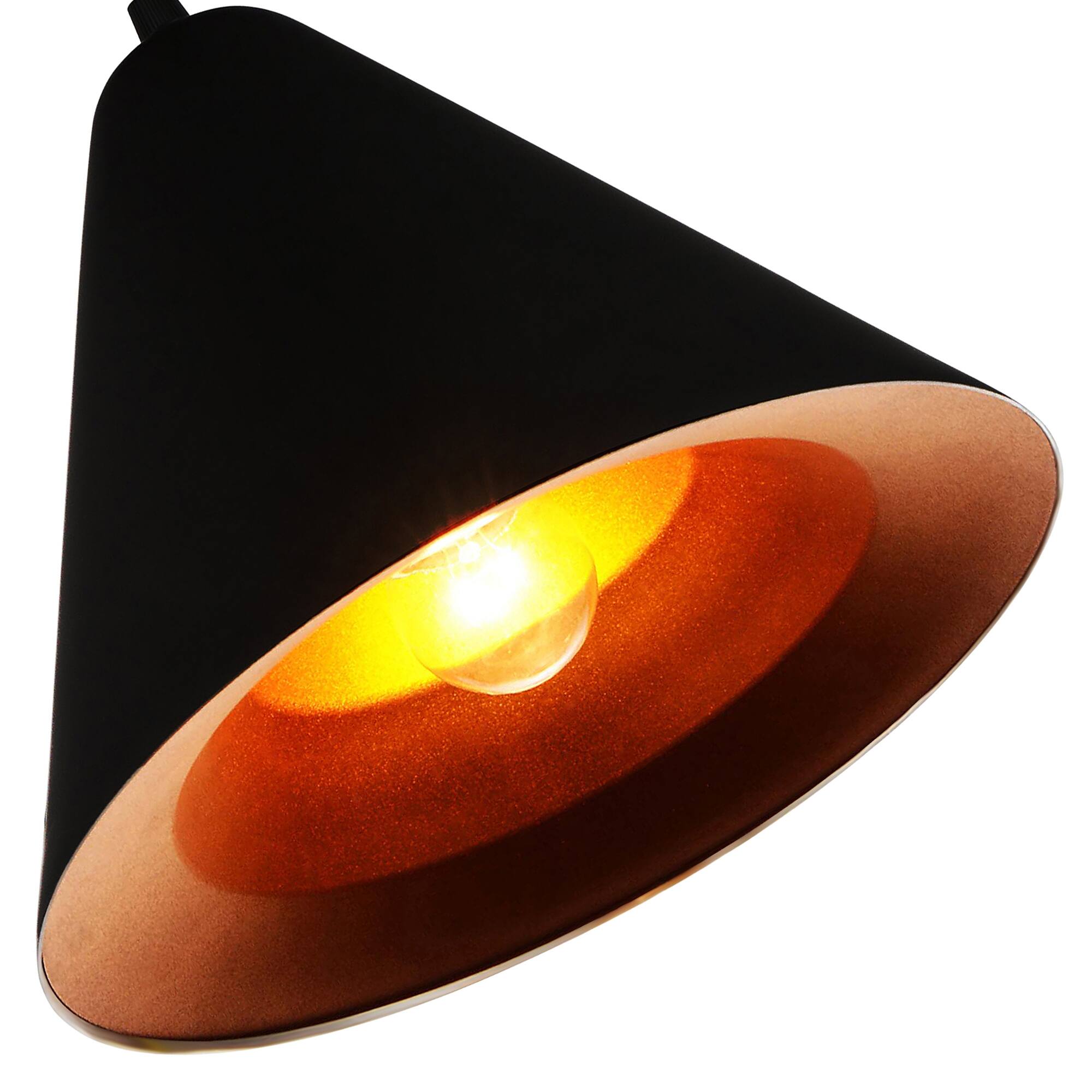 Left. CWI Lighting - Keila 1 Light Down Pendant With Black & Gold Finish - Black.