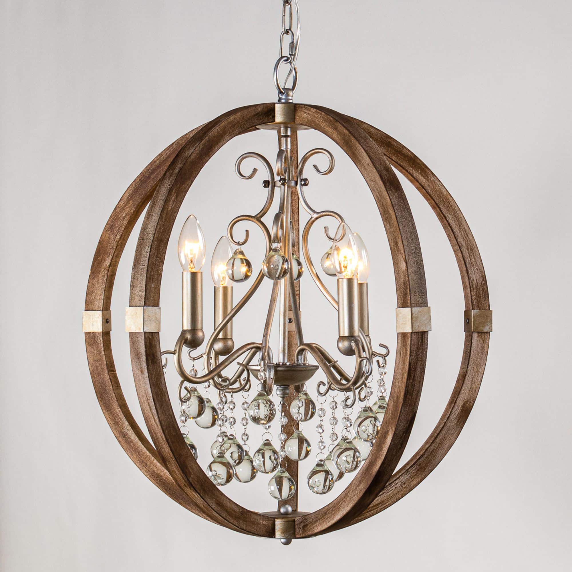 Parrot Uncle - Brown 4-Light Caged Pendant Lights - Bronze