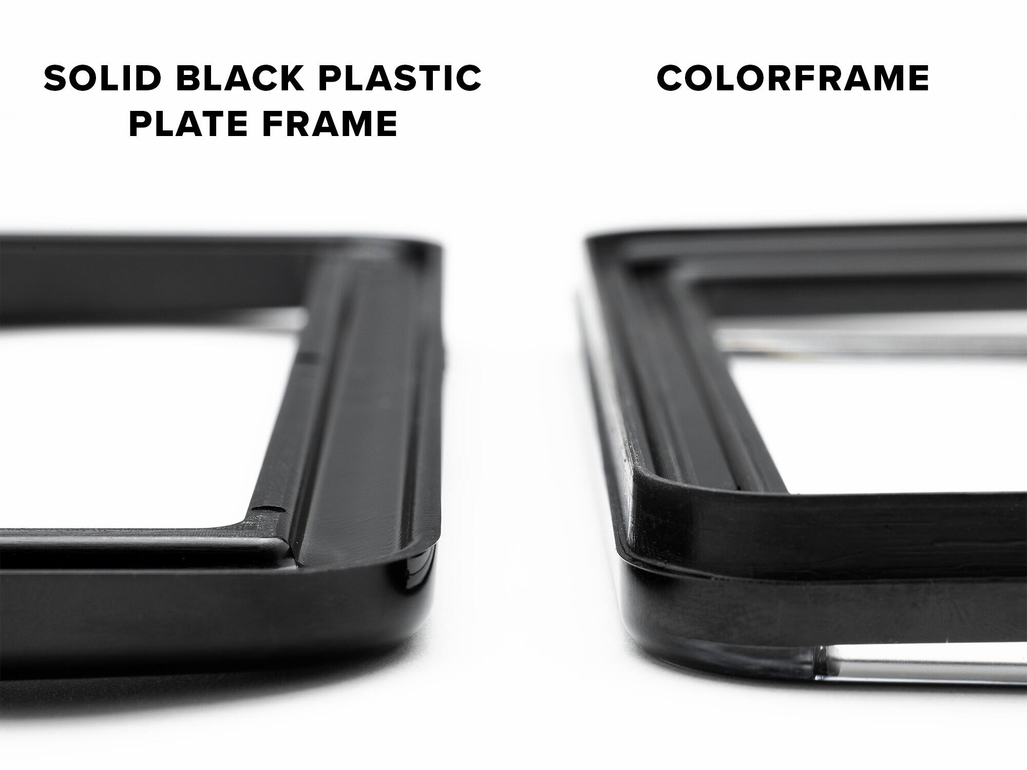 SOLID BLACK PLASTIC PLATE FRAME  
COLORFRAME