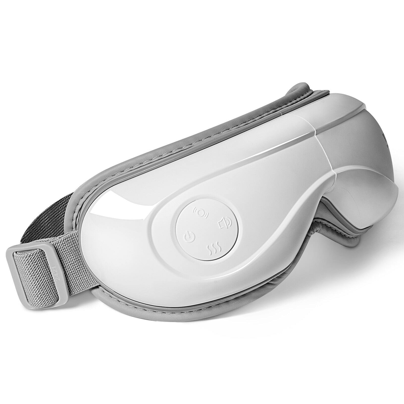 Alt View 9. Glintex - Eye Massager with Heat Remote Control 5 Modes Bluetooth Music Foldable Eye Care for Strain and Dark Circles - White.