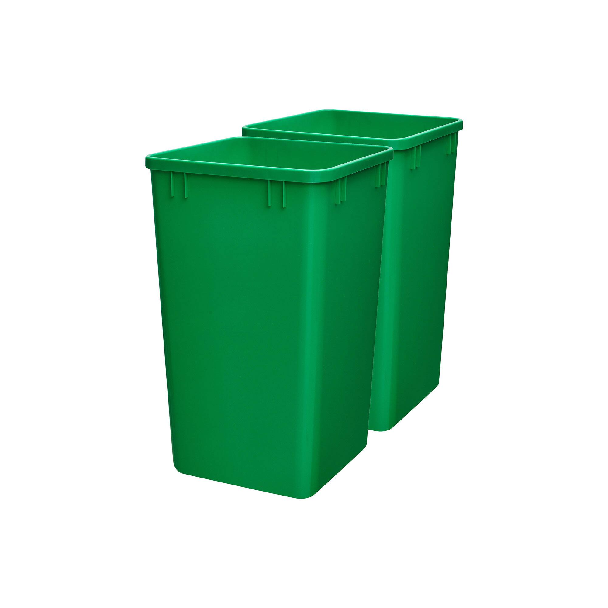 Rev-A-Shelf - Polymer Replacement 27 qt. Trash Bin, 2 Pack, RV-1024-19-2 - Green