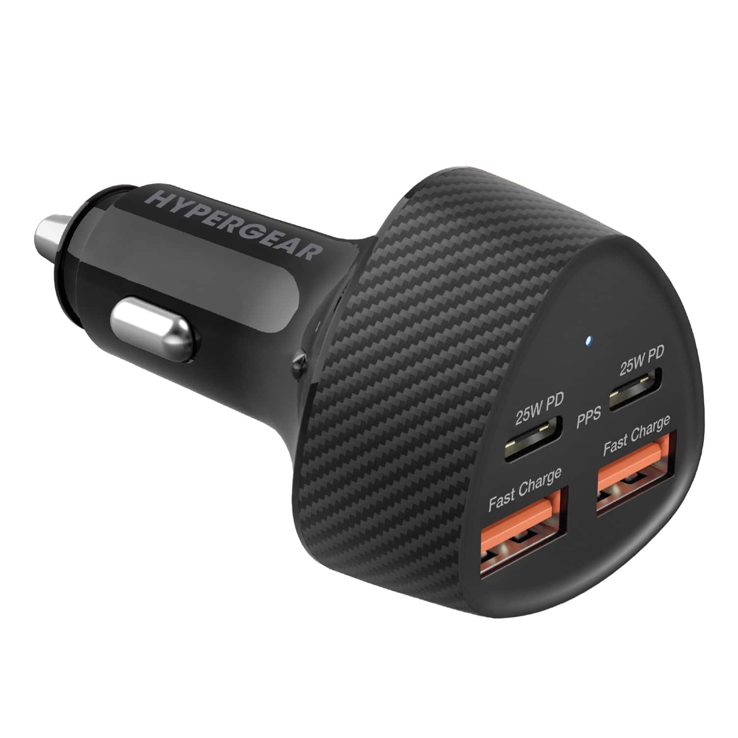 HyperGear - 15785 Speedboost 50-watt Quad Pd Car Charger, Black - Black