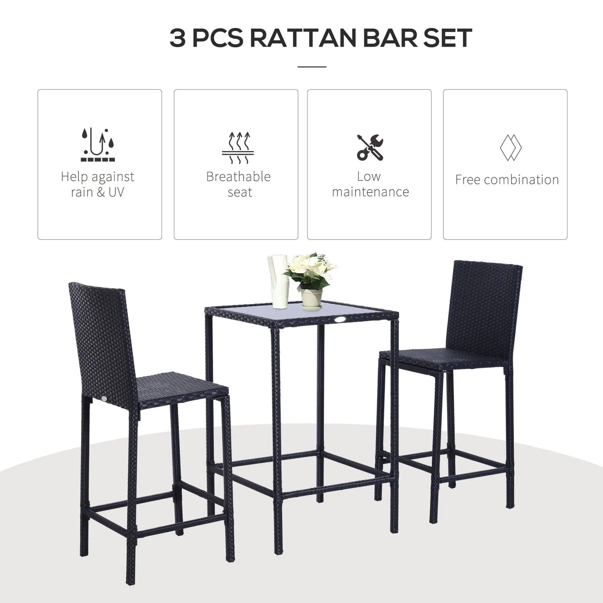 3 PCS RATTAN BAR SET
Help against rain & UV
Breathable seat
Low maintenance
Free combination