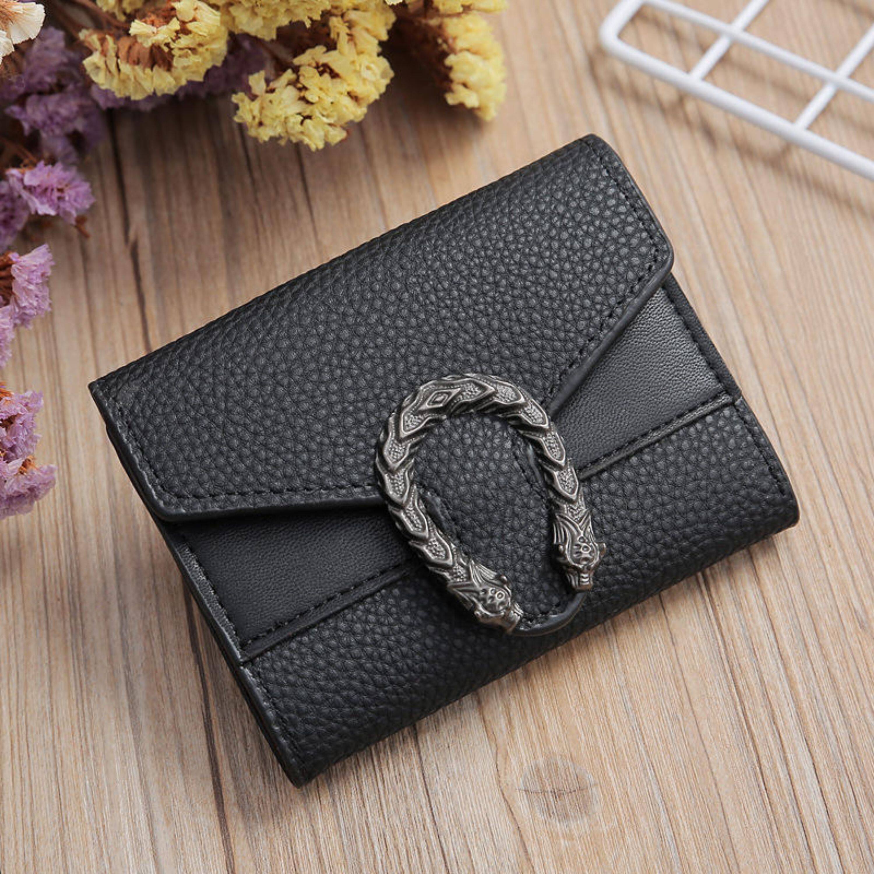 Angle. Kitcheniva - Women's Modern Multifunctional Wallet, Black - Black.
