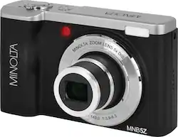 Minolta - MNB5Z 56.0 Megapixel 5K Digital Camera with 5x Optical Zoom Lens - Black - Front_Zoom
